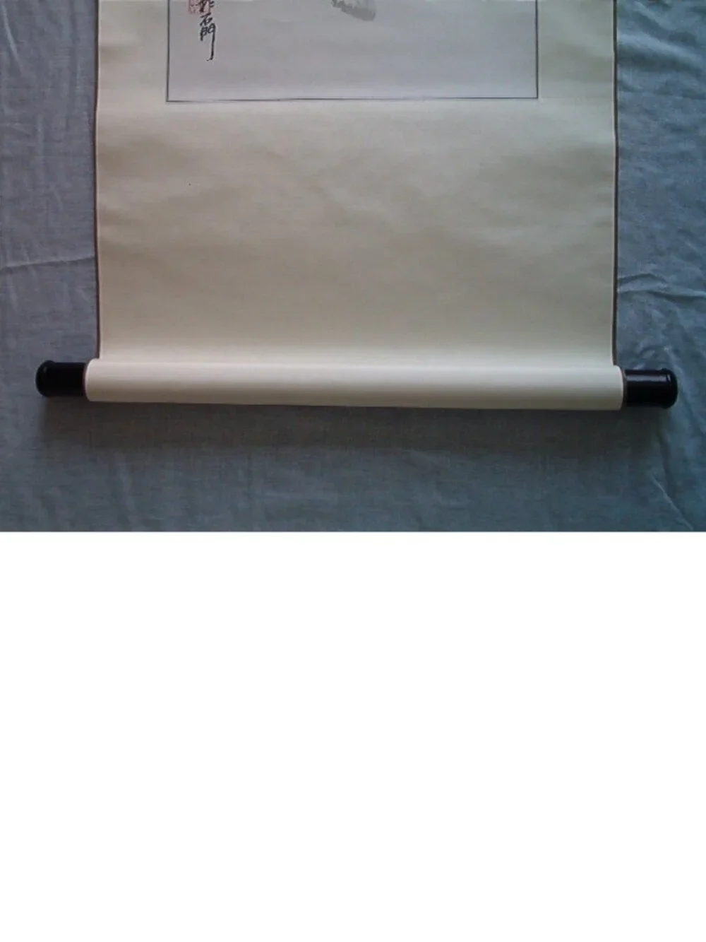 Hand-Painted Imitated Ren Bainian Chinese Painting Silk Scroll, Bird and Flower